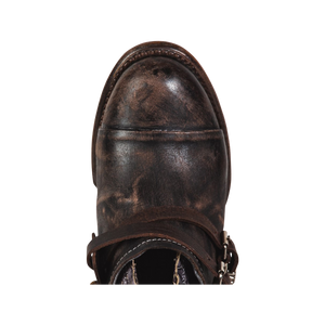 Crue brown multi round toe leather bootie